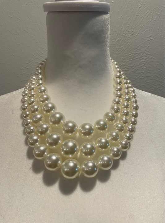 Three Strand Pearl Necklace